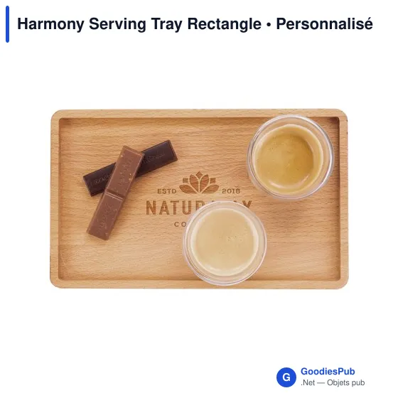 Plateau de service personnalisable en bois avec logo - Harmony Serving Tray Rectangle - Image 2