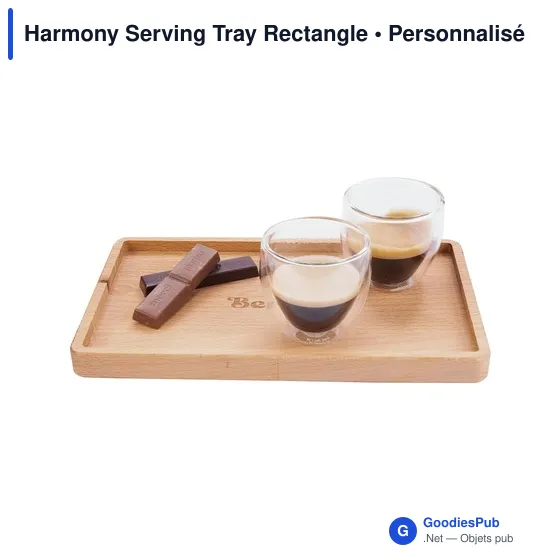 Plateau de service personnalisable en bois avec logo - Harmony Serving Tray Rectangle - Image 4