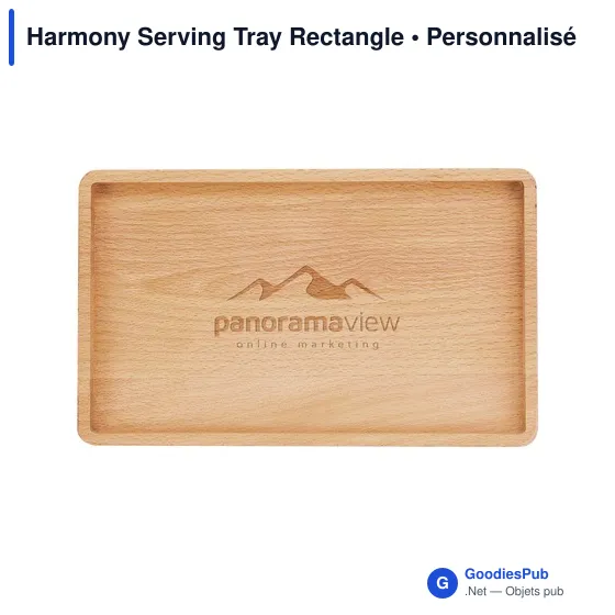Plateau de service personnalisable en bois avec logo - Harmony Serving Tray Rectangle - Image 5
