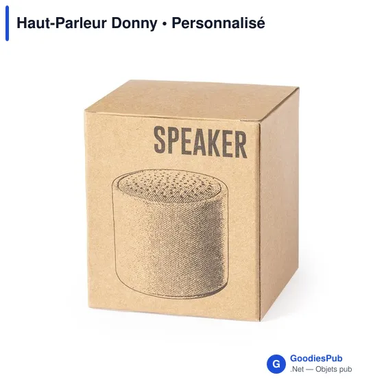 Haut-parleur personnalisable Donny avec logo - Écologique et connecté - Image 3