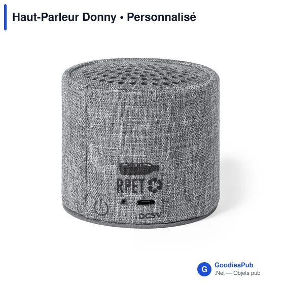Haut-parleur personnalisable Donny avec logo - Écologique et connecté - Image 5