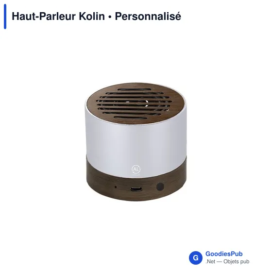 Haut-Parleur personnalisable Kolin avec logo en aluminium recyclé - Image 1