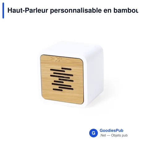 Haut-Parleur personnalisable en bambou avec logo - Pixie