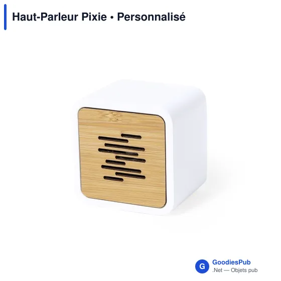 Haut-Parleur personnalisable en bambou avec logo - Pixie - Image 1