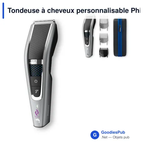 Tondeuse à cheveux personnalisable Philips lavable avec accessoires et logo - HC7650