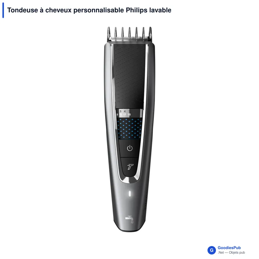 Tondeuse à cheveux personnalisable Philips lavable avec accessoires et logo - HC7650 - Image 2