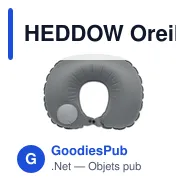HEDDOW Oreiller de voyage gonflable - Miniature 5