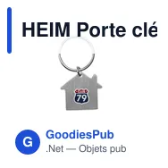 HEIM Porte clés métal maison - Miniature 3