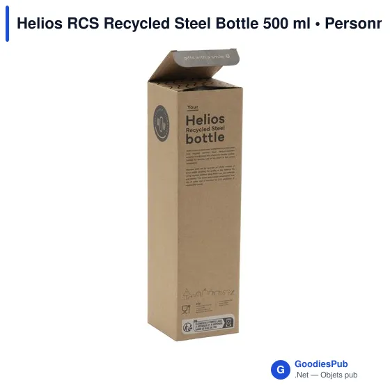 Bouteille isotherme personnalisable en acier inoxydable recyclé - Helios RCSavec logo - Image 7