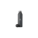 Variante gris - Bouteille isotherme personnalisable en acier inoxydable recyclé - Helios RCSavec logo
