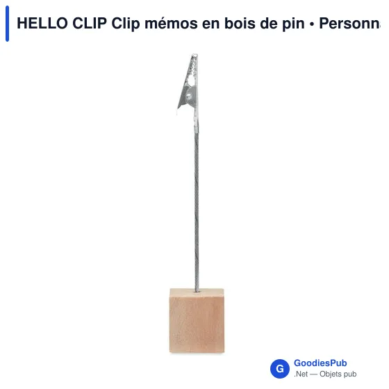 HELLO CLIP Clip mémos en bois de pin - Image 2