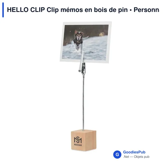 HELLO CLIP Clip mémos en bois de pin - Image 4