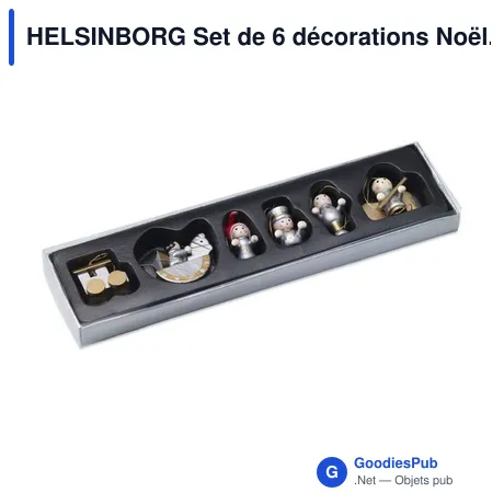 HELSINBORG Set de 6 décorations Noël.