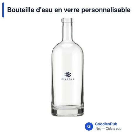 Bouteille d'eau en verre personnalisable Helsinki 1L avec logo
