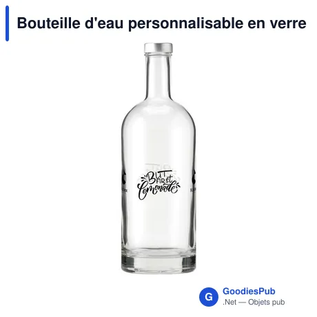 Bouteille d'eau personnalisable en verre avec logo - Helsinki 1L