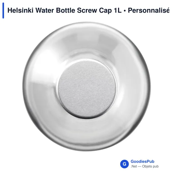Bouteille d'eau personnalisable en verre avec logo - Helsinki 1L - Image 4