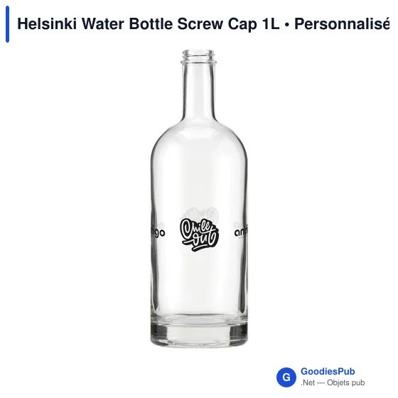 Bouteille d'eau personnalisable en verre avec logo - Helsinki 1L - Image 7