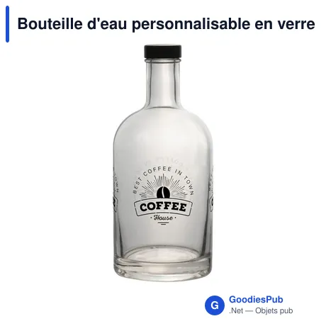 Bouteille d'eau personnalisable en verre avec logo - Helsinki 700 ml
