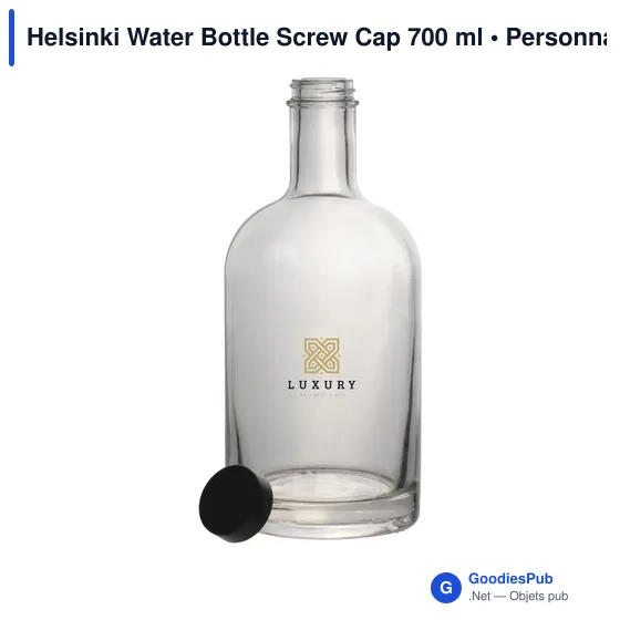 Bouteille d'eau personnalisable en verre avec logo - Helsinki 700 ml - Image 2