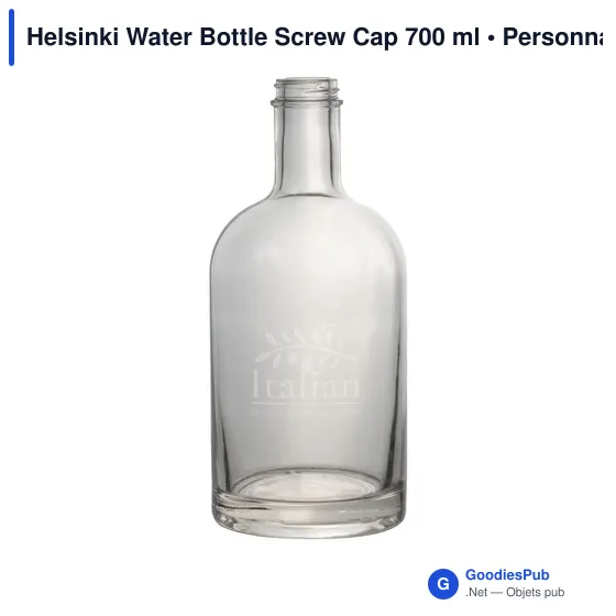 Bouteille d'eau personnalisable en verre avec logo - Helsinki 700 ml - Image 3