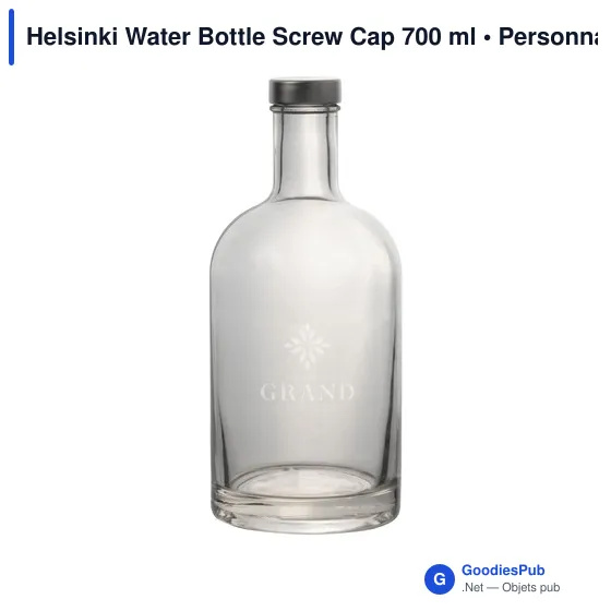 Bouteille d'eau personnalisable en verre avec logo - Helsinki 700 ml - Image 4