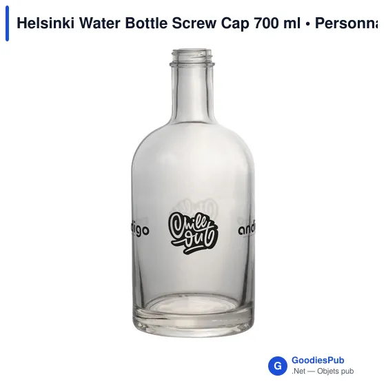 Bouteille d'eau personnalisable en verre avec logo - Helsinki 700 ml - Image 6