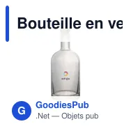 Bouteille en verre personnalisable avec bouchon en bois - Helsinkiavec logo - Miniature 1