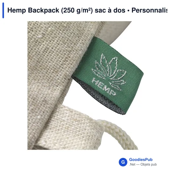 Sac à dos personnalisable en chanvre avec logo - Hemp Backpack - Image 1