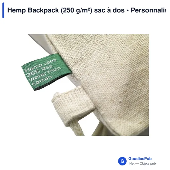 Sac à dos personnalisable en chanvre avec logo - Hemp Backpack - Image 2