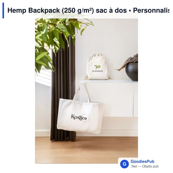 Sac à dos personnalisable en chanvre avec logo - Hemp Backpack - Image 4