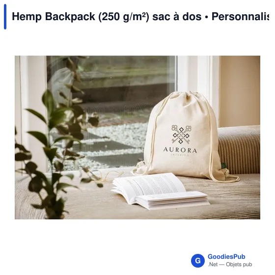 Sac à dos personnalisable en chanvre avec logo - Hemp Backpack - Image 5