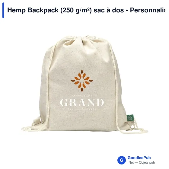 Sac à dos personnalisable en chanvre avec logo - Hemp Backpack - Image 6