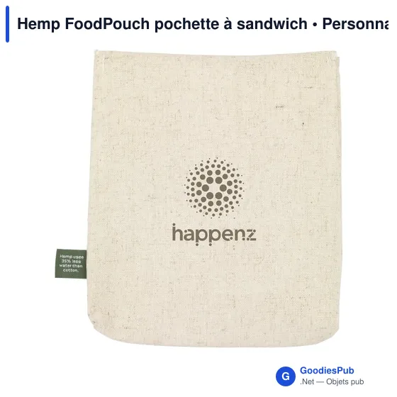 Pochette à sandwich personnalisable en chanvre avec logo - Image 2