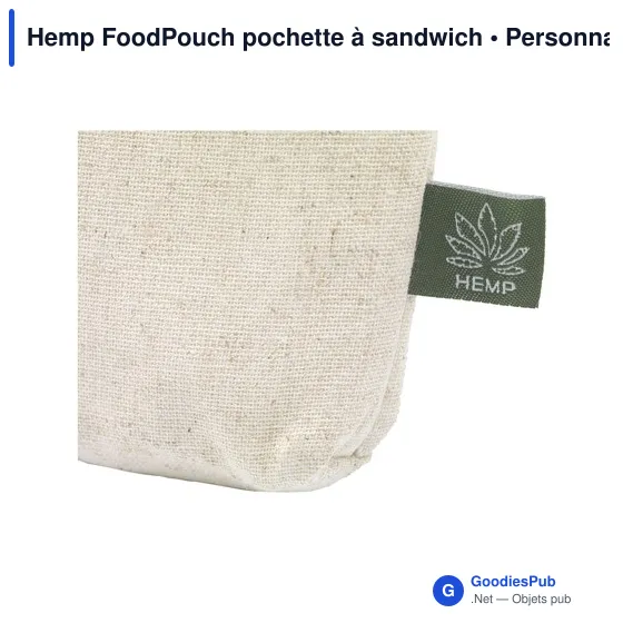 Pochette à sandwich personnalisable en chanvre avec logo - Image 3
