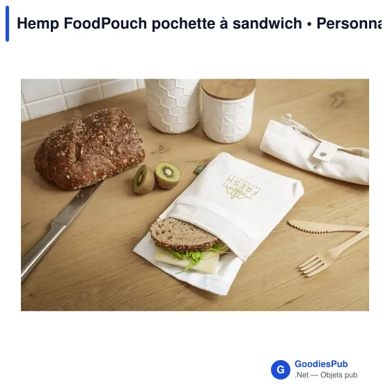 Pochette à sandwich personnalisable en chanvre avec logo - Image 4