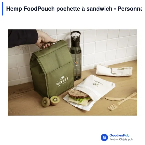 Pochette à sandwich personnalisable en chanvre avec logo - Image 5