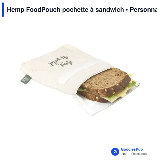 Pochette à sandwich personnalisable en chanvre avec logo - Image 6
