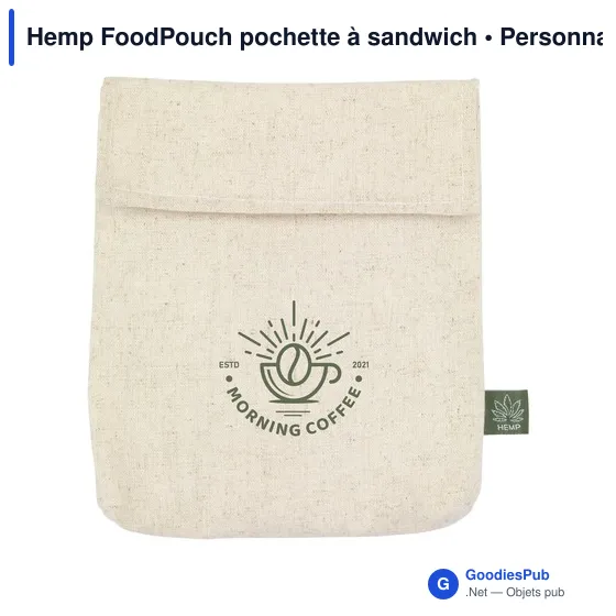 Pochette à sandwich personnalisable en chanvre avec logo - Image 7