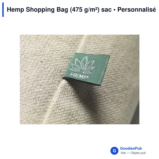Sac shopping personnalisable en chanvre avec logo - Hemp Shopping Bag - Image 1