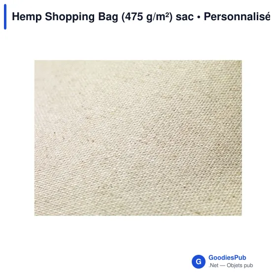 Sac shopping personnalisable en chanvre avec logo - Hemp Shopping Bag - Image 2