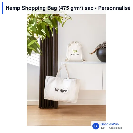 Sac shopping personnalisable en chanvre avec logo - Hemp Shopping Bag - Image 3