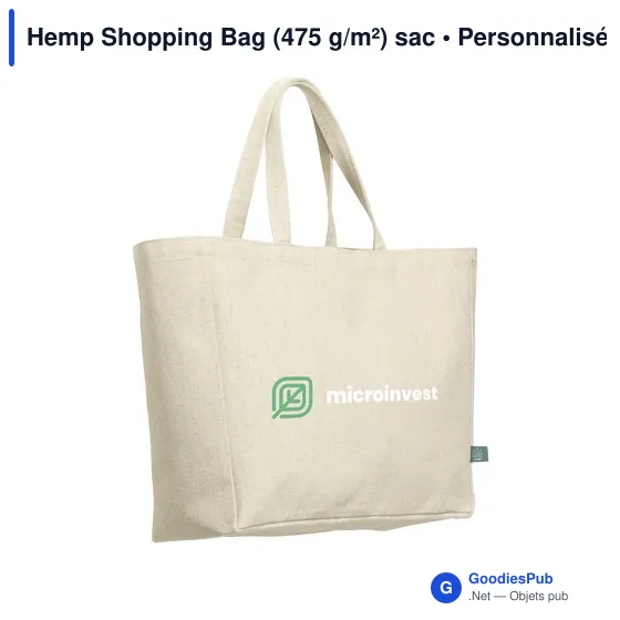 Sac shopping personnalisable en chanvre avec logo - Hemp Shopping Bag - Image 5