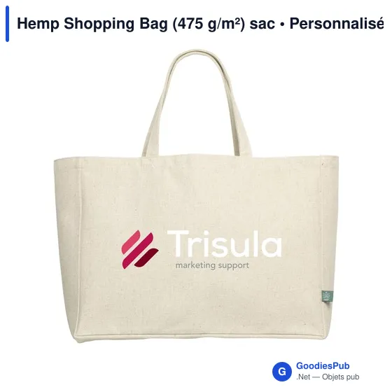 Sac shopping personnalisable en chanvre avec logo - Hemp Shopping Bag - Image 6
