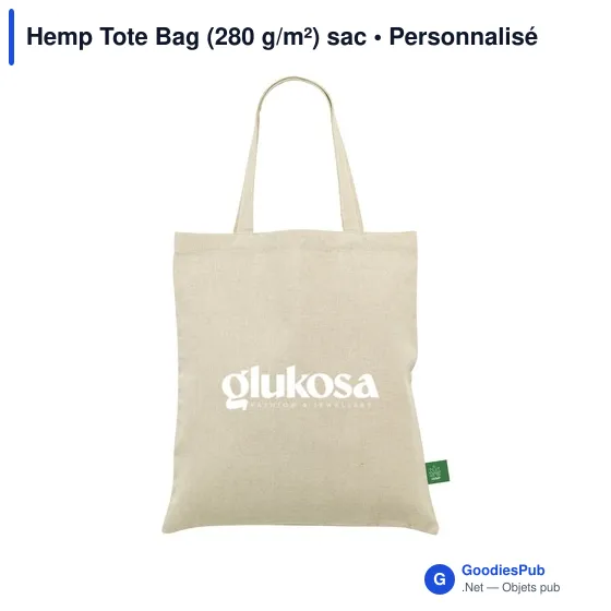 Sac shopping personnalisable en chanvre avec logo - Hemp Tote Bag - Image 3