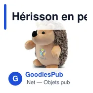 Hérisson en peluche personnalisable avec logo - Danica - Miniature 1