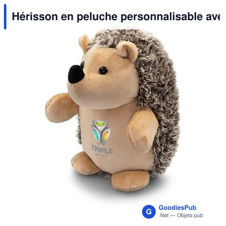 Hérisson en peluche personnalisable avec logo - Danica