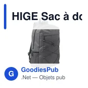 HIGE Sac à dos polyester 600D RPET - Miniature 1