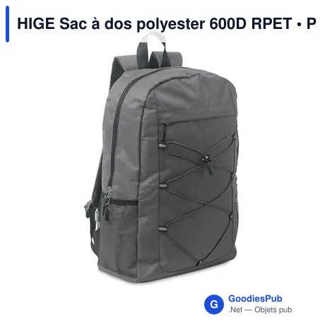 HIGE Sac à dos polyester 600D RPET