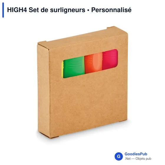 Surligneurs personnalisables avec logo - HIGH4 Set de surligneurs - Image 1