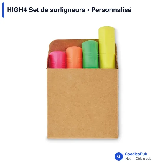 Surligneurs personnalisables avec logo - HIGH4 Set de surligneurs - Image 3